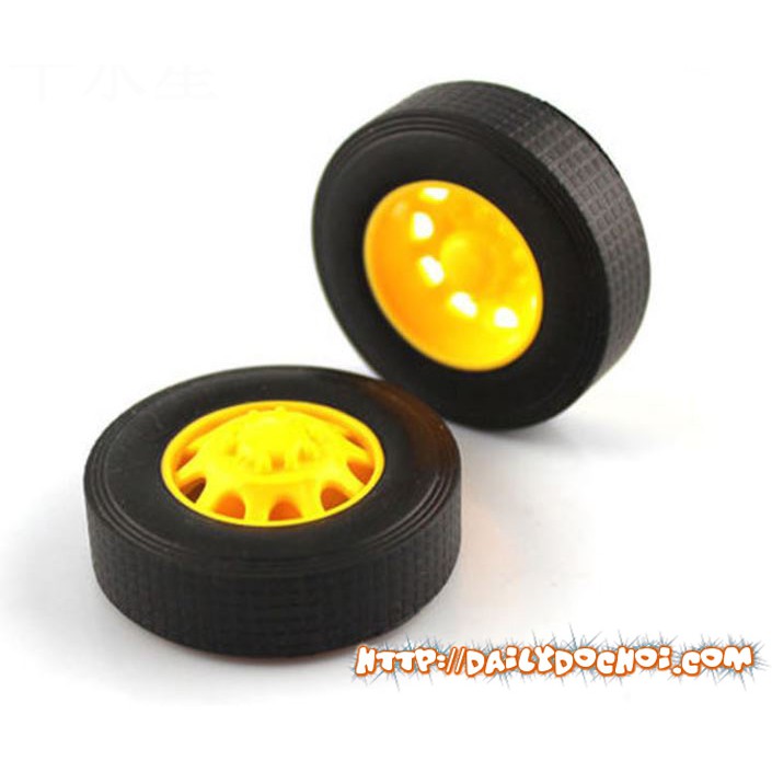Bánh xe cao su loại tốt lỗ trục 3mm đường kính 42mm dành để chế tạo đồ chơi