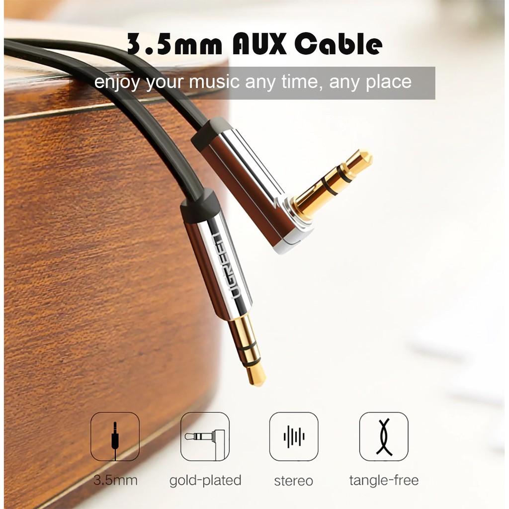 Dây Audio 3Ly Đầu Vuông Góc Cao Cấp UGreen AV119