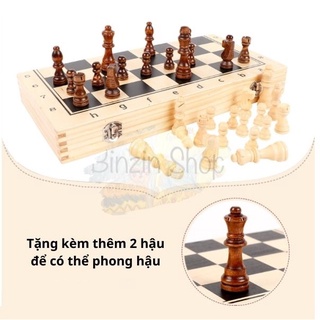 Cờ vua gỗ nam châm (tặng kèm 2 hậu)