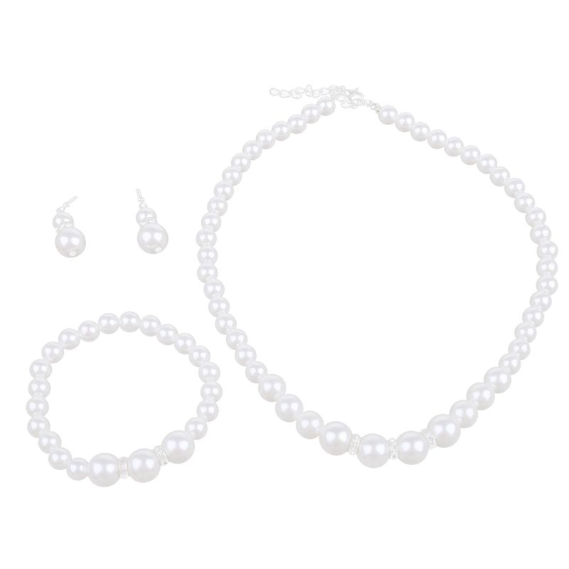 Set 3 Vòng cổ / Vòng Tay / Bông Tai Ngọc Trai Thời Trang