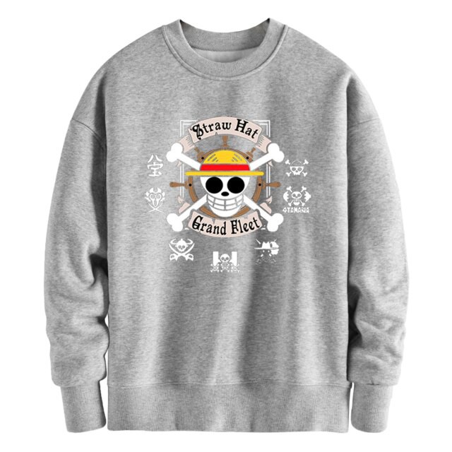 Áo Sweater One Piece áo nỉ cổ tròn Straw Hat