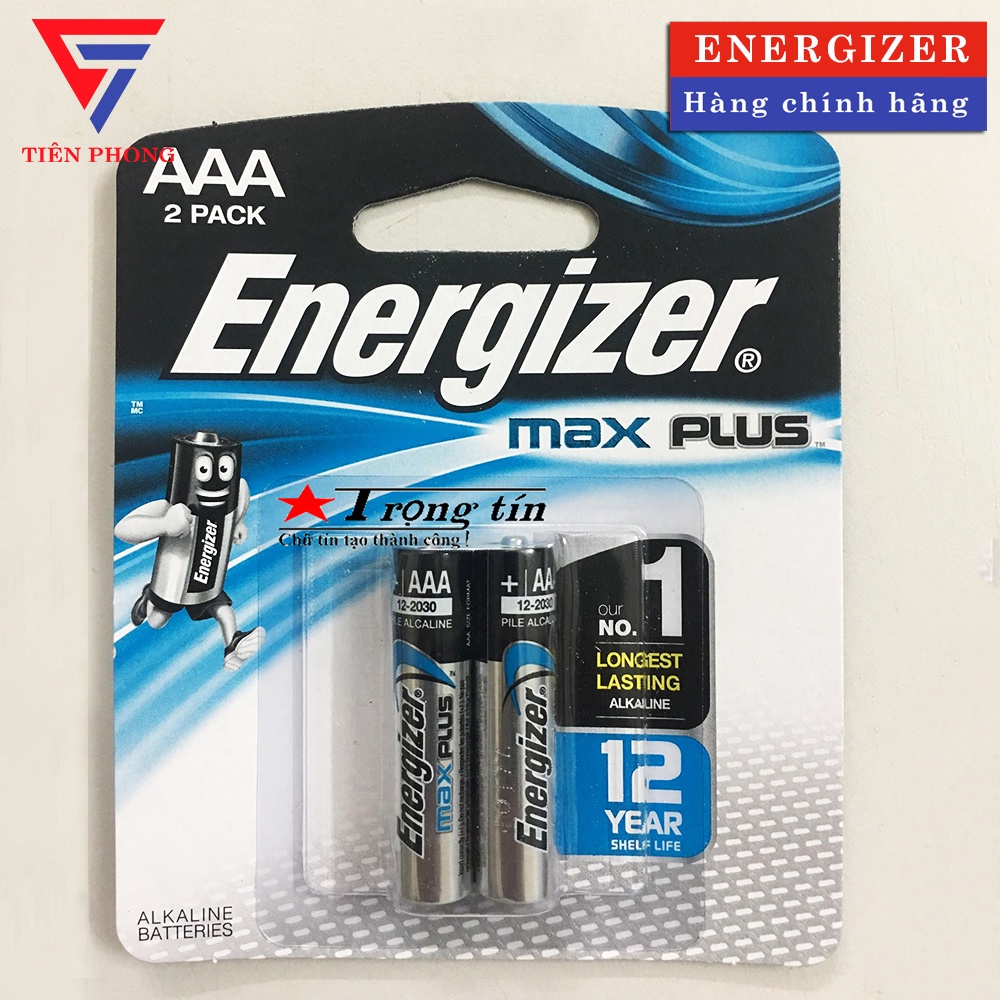 Pin đũa AAA Alkaline Energizer Plus chính hãng - Vỉ 2 viên