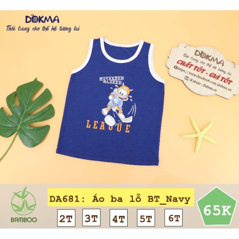 Áo ba lỗ bé trai Dokma DA681 (Sz 2-6T)