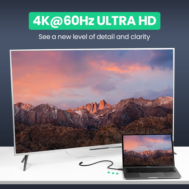 Dây cáp nối USB C Ugreen 0.5m cho Thunderbolt 3 laptop táo Pro