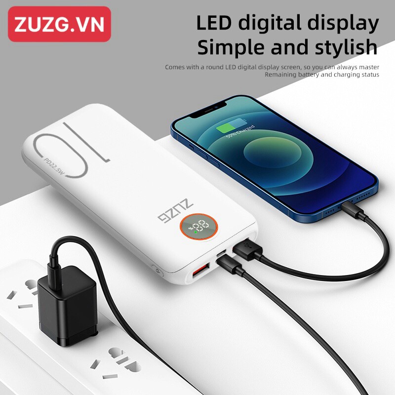 Sạc dự phòng 20000mah ZUZG cho Iphone HUAWEI Samsung J02