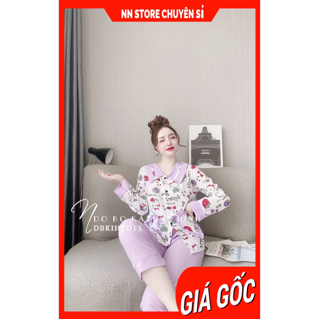 Đồ bộ nữ mặc nhà chất kate in hình hoạt hình dễ thương DBKIHTD tổng hợp