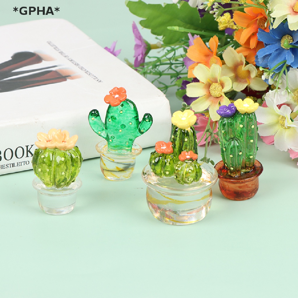 Gpha Mô Hình Cây Xương Rồng Mini Bằng Thủy Tinh Dễ Thương Để Bàn Trang Trí Tiểu Cảnh