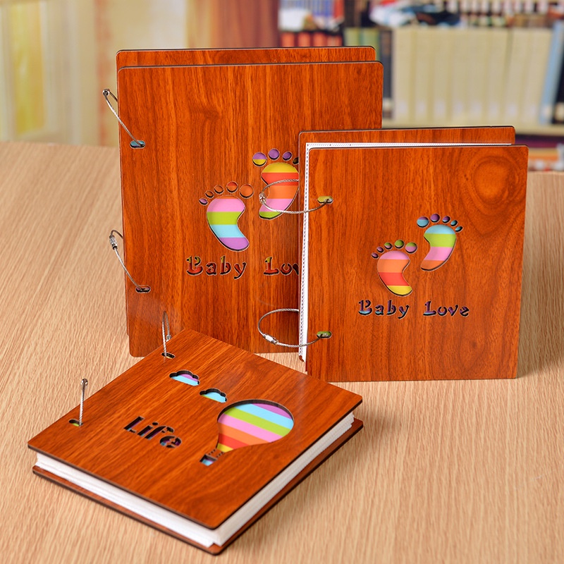 Album ảnh 6x9 bìa gỗ đẹp đựng được 100 ảnh tại VPP Minh Trường