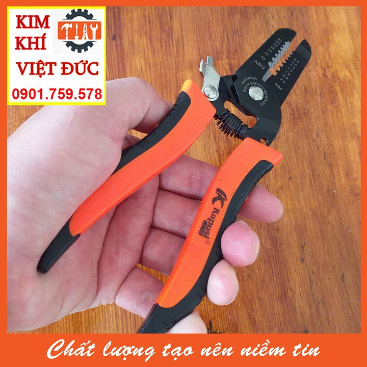 Kìm tuốt dây điện tự bung Nhật Kapusi K-9100 0.6-2.6mm 10-22 AWG