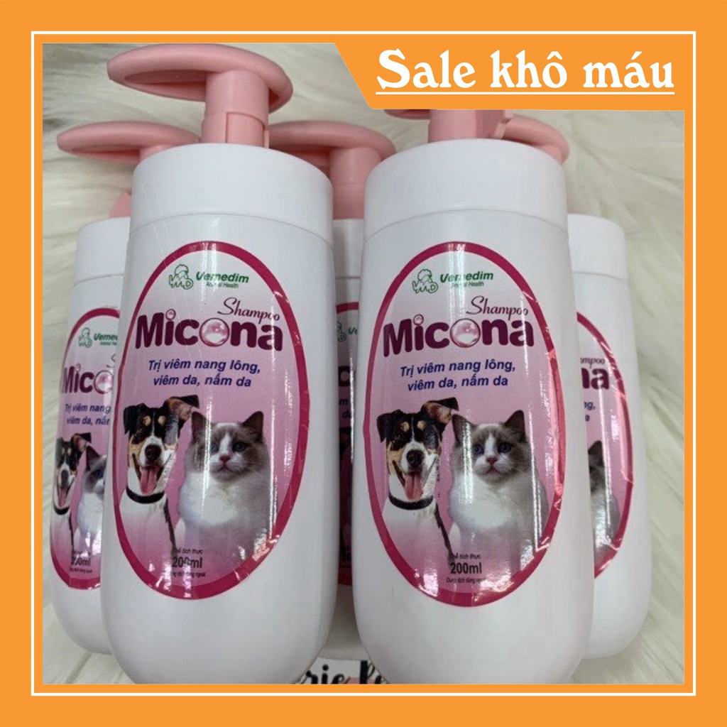 Sữa Tắm Viêm Da Nấm Da Cho Chó Mèo Micona Vemedim 200ml