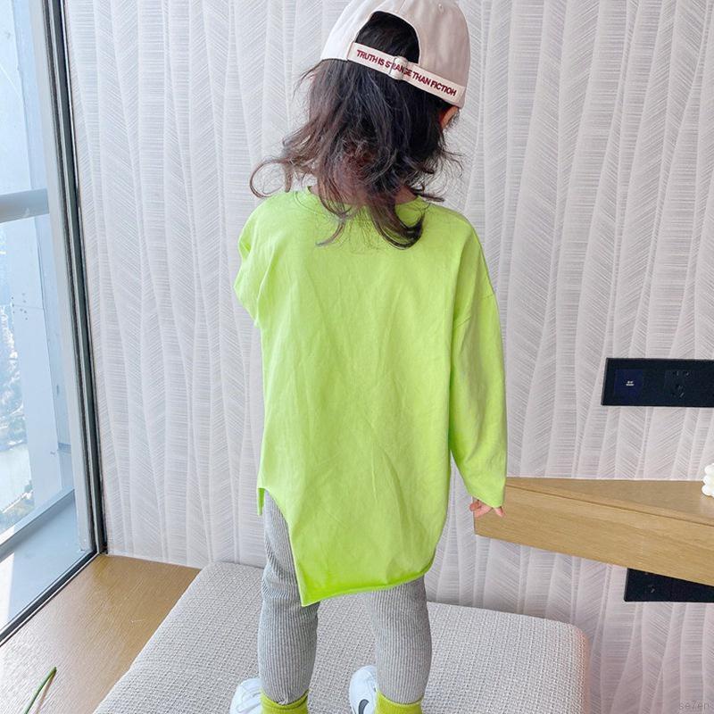 Áo sơ mi tay dài in họa tiết hoạt hình kiểu Hàn Quốc thời trang mùa thu cho bé gái Se7en