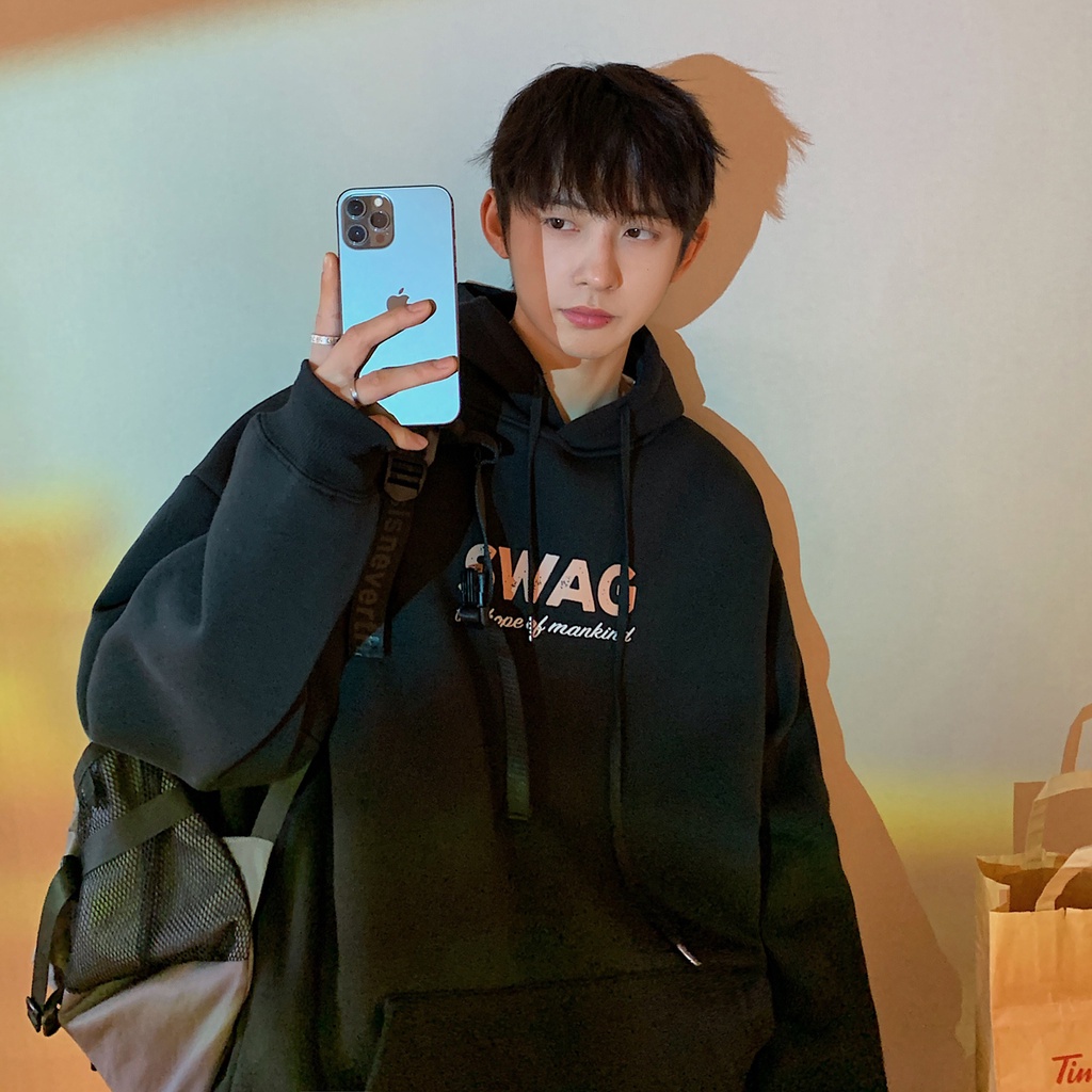 Áo hoodie dáng rộng phong cách hong kong cá tính thời trang xuân thu 2021 cho nam