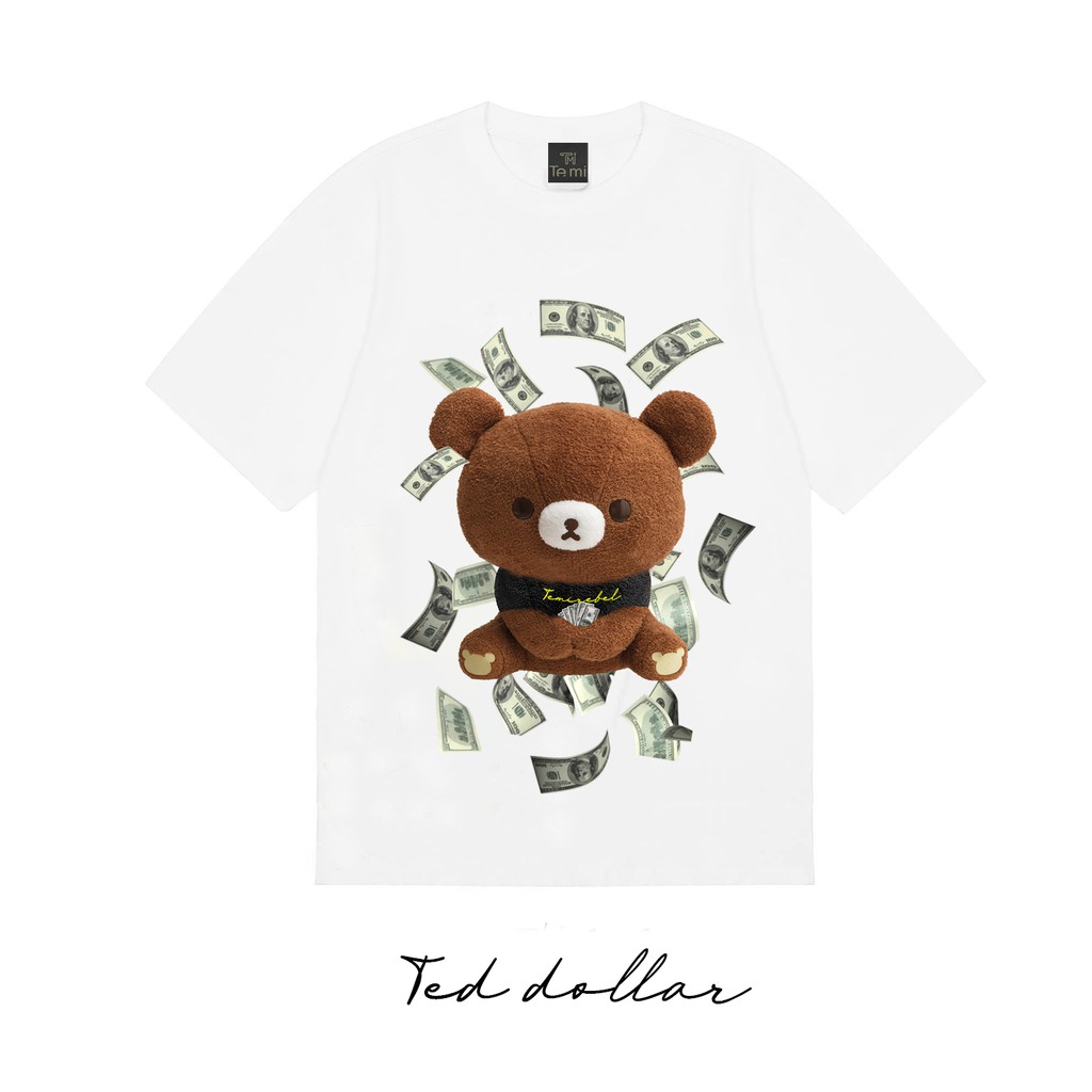 Áo Thun Tay Lỡ Gấu Đô La CAMNHUNG Áo Thun Nam Nữ Unisex Hot Hit