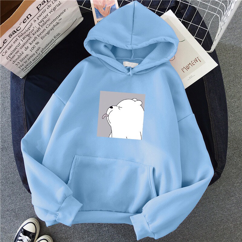 Áo Hoodie From Rộng Unisex Hoạt Hình Gấu Má Phính Lêu Lêu Cute , Vải Nỉ Mềm Mại Phong Cách HOT TREND BB HOODIE