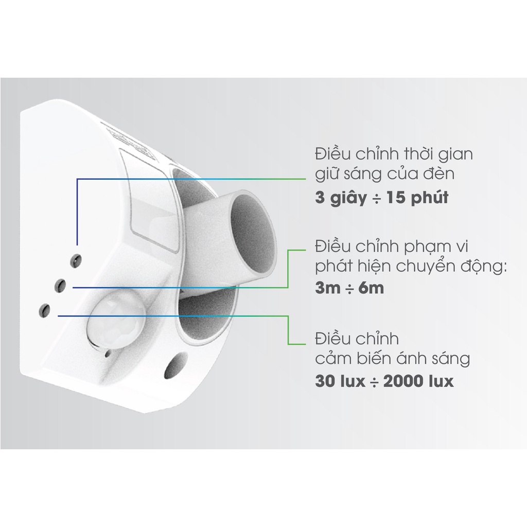 Đui đèn cảm biến Rạng Đông ĐCB01-PIR E27/300W , cảm ứng siêu nhạy ,dễ dàng điều chỉnh