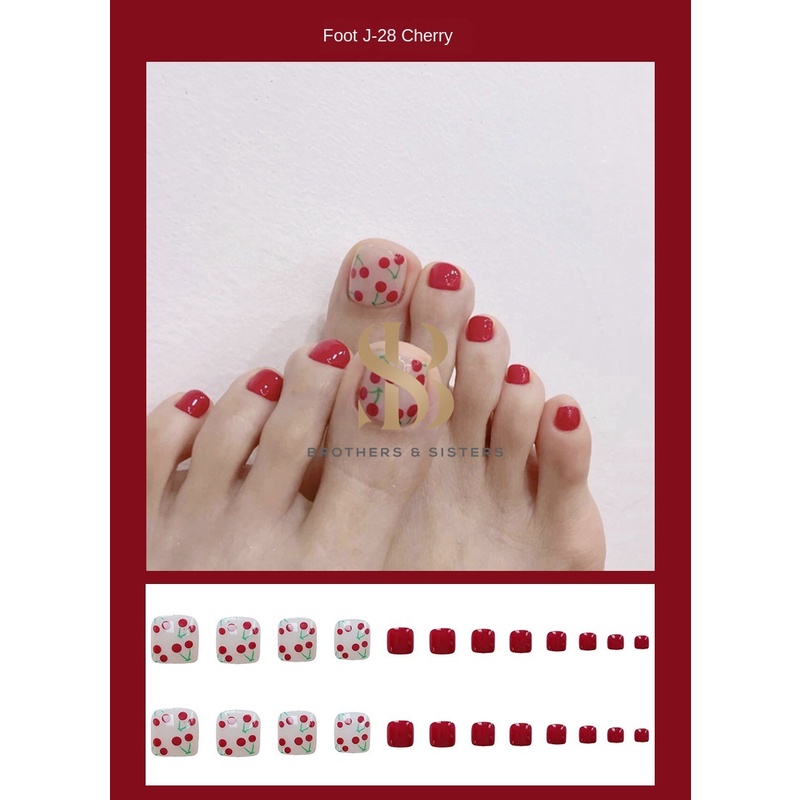 SUAKE Móng chân giả 24 pcs kèm keo che phủ toàn diện