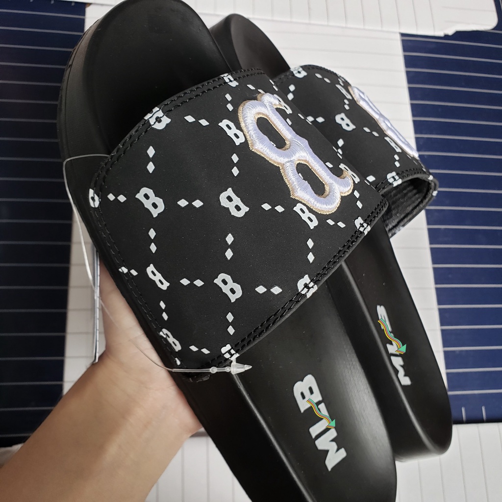 Dép 𝐌𝐋𝐁 UNISEX nam nữ chữ B trending2022 chữ thêu nổi Có video + Ảnh thật + Tặng hộp nhiều màu