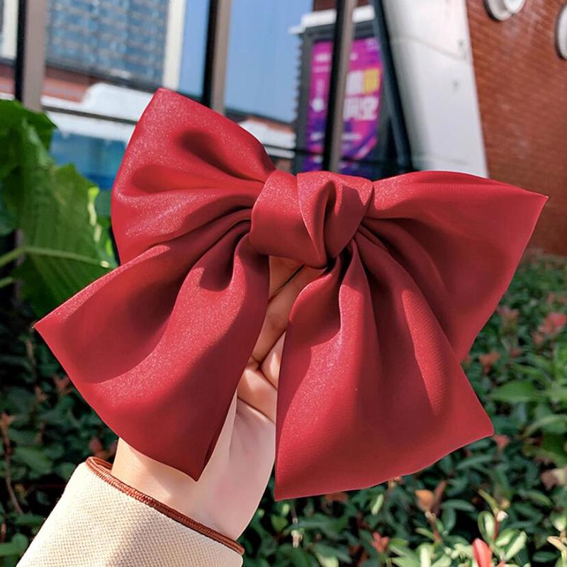 We Flower Kẹp Tóc Nơ Bằng Satin Hai Lớp Họa Tiết Hoa Phong Cách Hàn Quốc Dành Cho Nữ