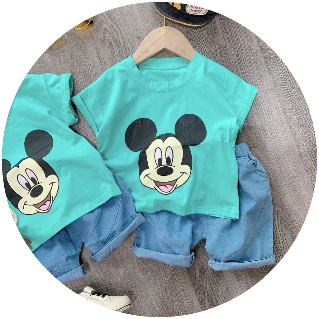 Set hè mickey xanh về sẵn kho