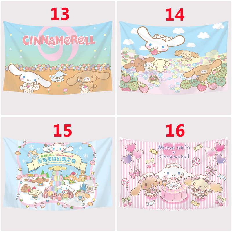 Thảm treo tường trang trí họa tiết hoạt hình Cinnamoroll đáng yêu 150x100cm