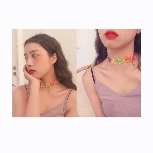 Vòng cổ choker và vòng tay Daisy hoa cúc