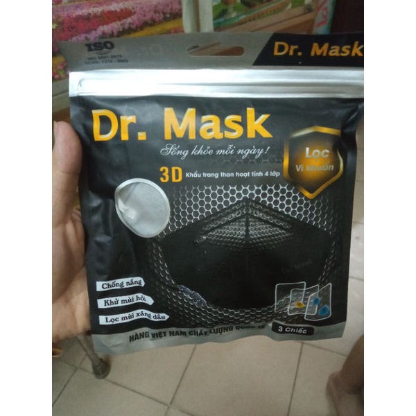 ✅Khẩu trang than hoạt tính CÓ VAN 3D DR.MASK