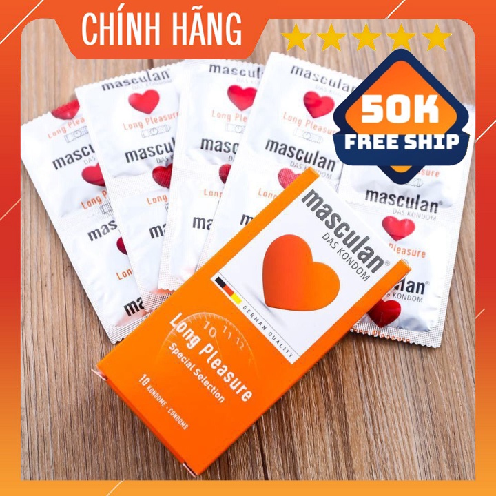 Hộp Bao Cao Su Cao Cấp Masculan Long Pleasure 5 Trong 1 - Gân Gai Kéo Dài Thời Gian Quan Hệ