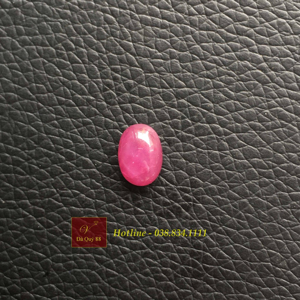 Viên Đá Ruby Sao Tự Nhiên Yên Bái Mài Sống Size 3,65ct, Mặt Nhẫn, Mặt Dây Chuyền