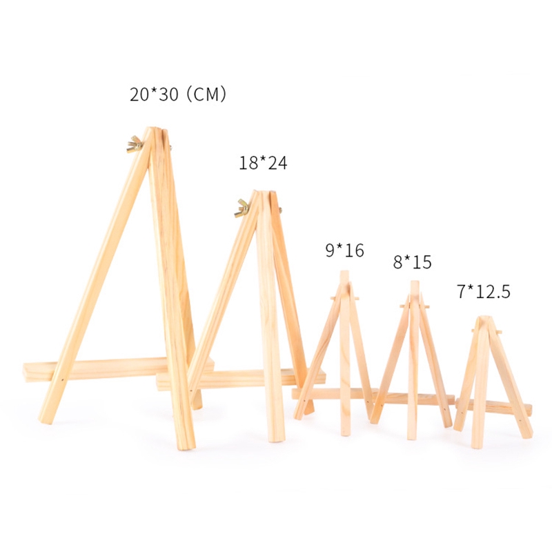 Giá Đỡ Ba Chân Mini Bằng Gỗ Dùng Trưng Bày Ảnh / Bưu Thiếp / Điện Thoại Để Bàn Trang Trí Tiệc Cưới