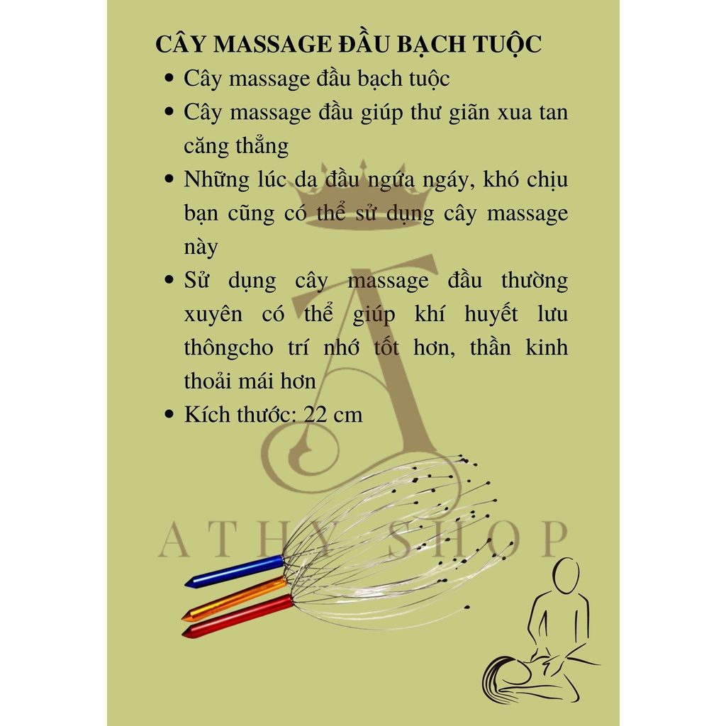 CÂY MASSAGE ĐẦU THƯ GIÃN, dụng cụ mát xa đầu bạch tuộc, đồ mát-xa gãi ngứa da đầu, hỗ trợ lưu thông máu, head massager