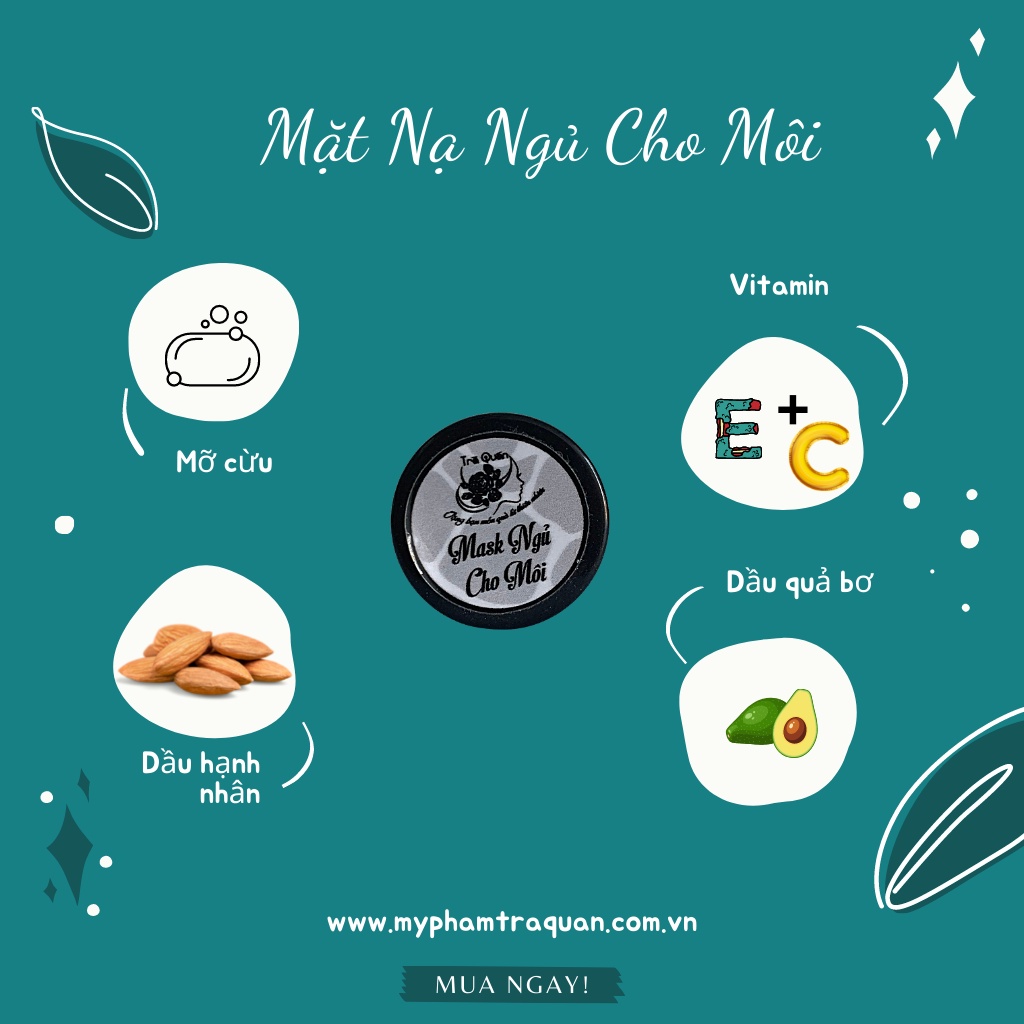 Mặt Nạ Ngủ Cho Môi Từ Mỡ Cừu Dưỡng Ẩm Dưỡng Môi Mềm Mịn Và Làm Hồng Sáng Môi Trà Quán 5g