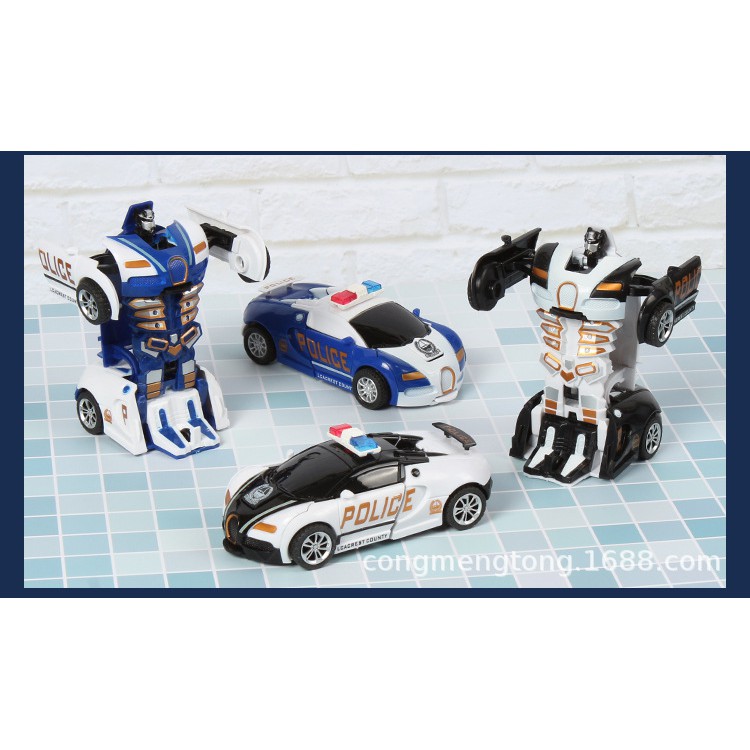 Ô tô biến hình thành robot rô bốt bé trai giá rẻ , đồ chơi trẻ em không điều khiển pin cho bé từ 2 đến 10 tuổi  E94