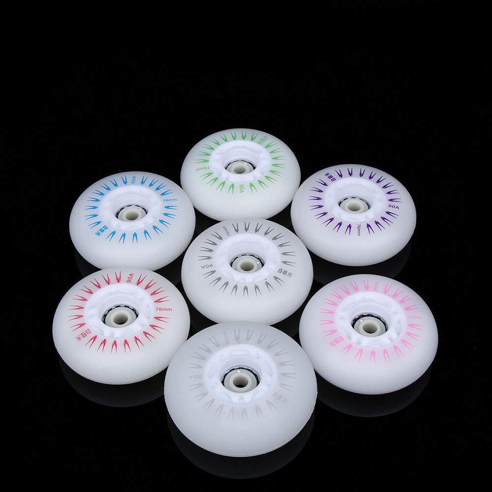 Set 4 bánh xe trượt nhiều màu sắc 80mm 76mm 72mm 60mm 62mm LED 90A 70mm 68mm 64mm dành cho trẻ em và người lớn