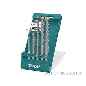 Bộ mũi khoan bê tông đầu gài SDS 5 chi tiết Total TAC190501