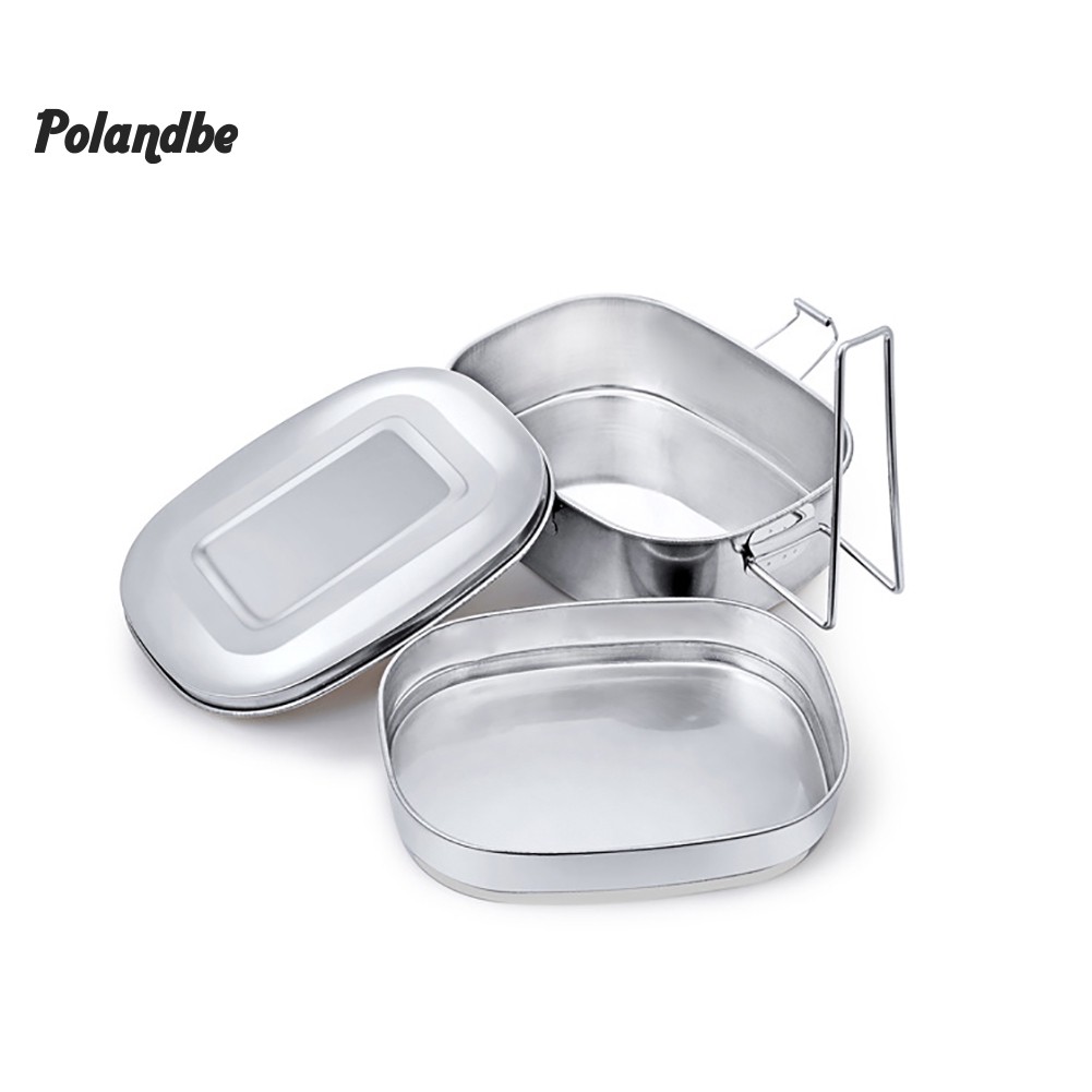 Hộp cơm bento đựng thực phẩm inox 2 tầng dành cho sinh viên