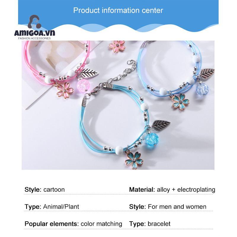 ✨✨Vòng Tay Chuỗi Hạt Thủy Tinh Nhỏ Nhắn Họa Tiết Hoạt Hình Dễ Phối Đồ Thời Trang Cho Nữ