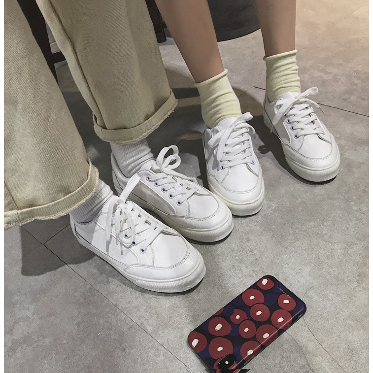 Giày thể thao/ Sneaker da nữ full trắng ulzzang