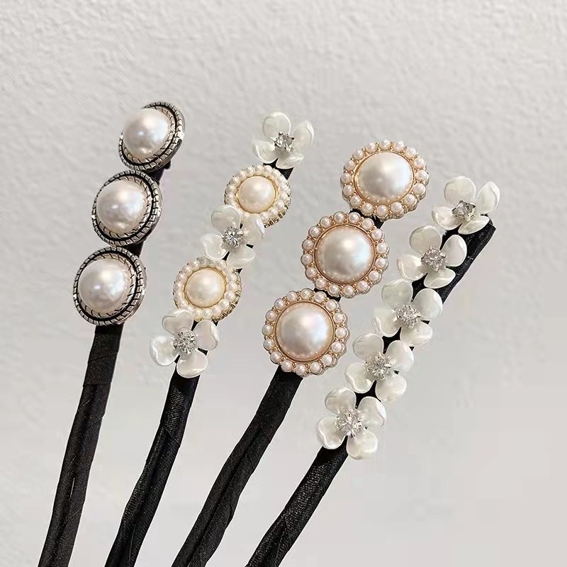 Kẹp Tóc Hình Hoa Đính Ngọc Trai Giả Phong Cách Cổ Điển Cho Nữ