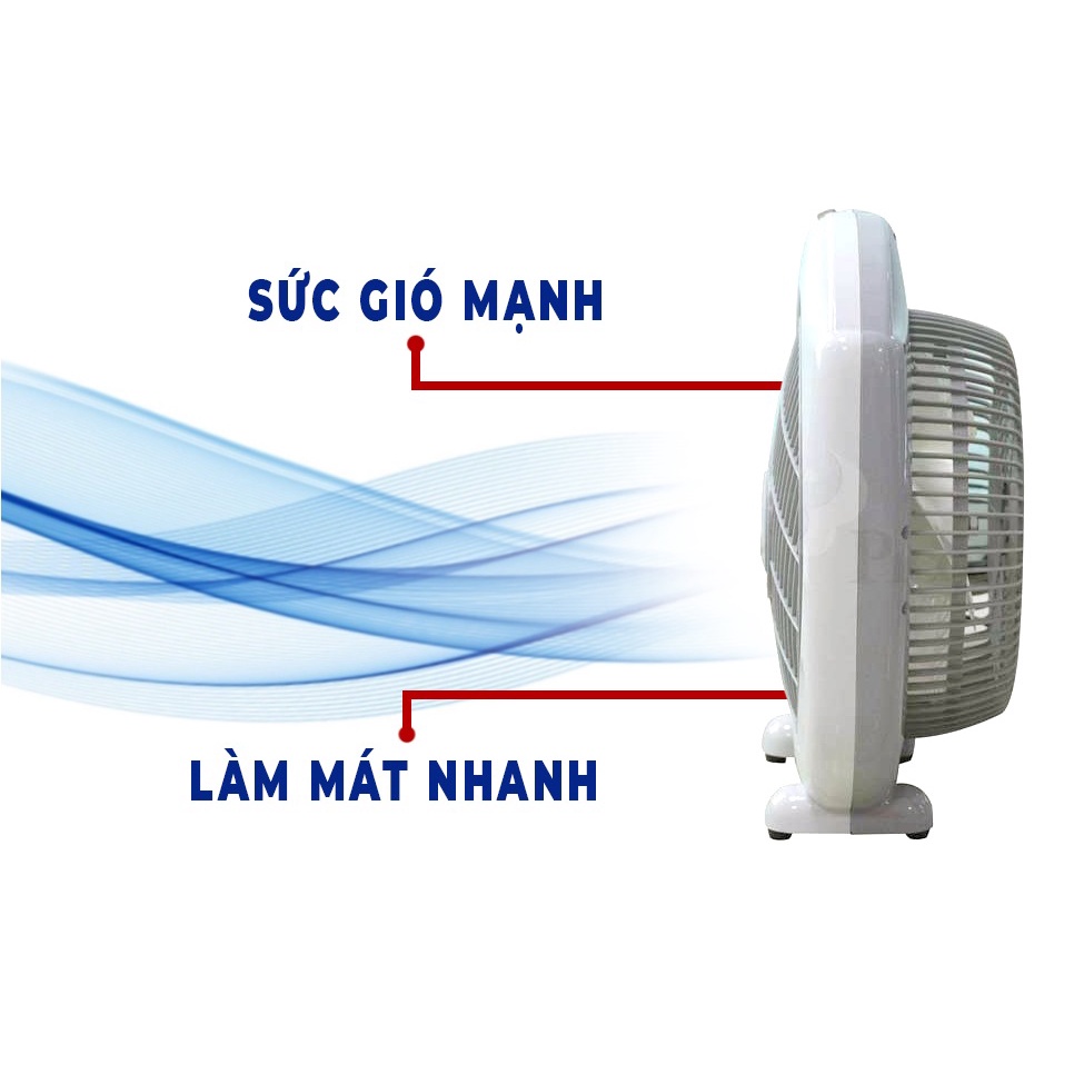 Quạt hộp Vinawind Điện Cơ Thống Nhất cánh 300 QH300LP, Quạt bàn tản gió chính hãng, tự ngắt khi đổ quạt