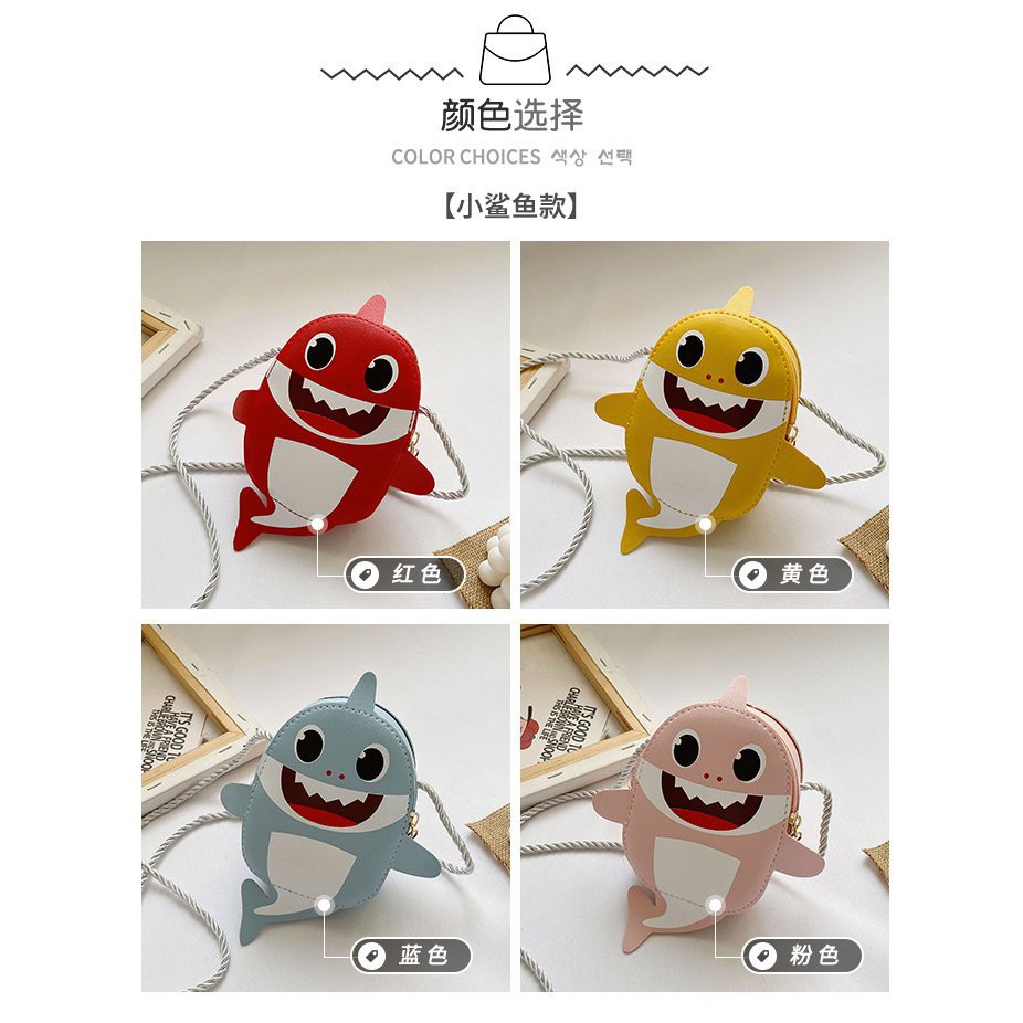 Túi đeo chéo hình BABY SHARK dễ thương phong cách Hàn Quốc cho bé gái TX10