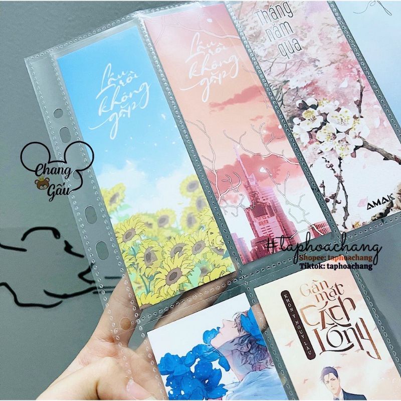 10 Sheet đựng Bookmark 8 ngăn - Binder sheet bookmark 8 ô dọc - Sheet A4