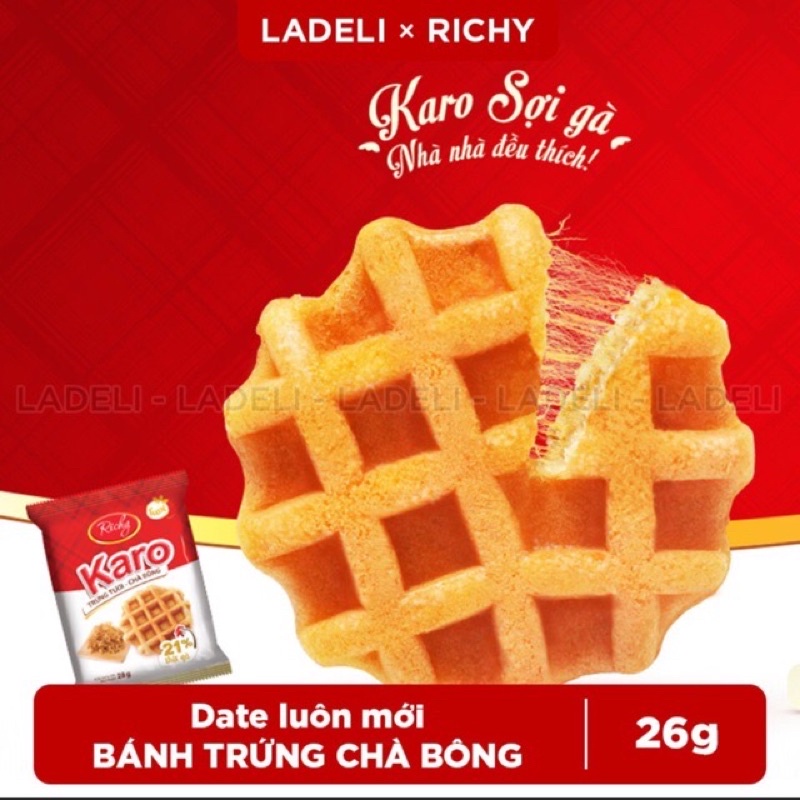 Bánh tươi chà bông Karo sợi gà Richy 6 chiếc/lốc