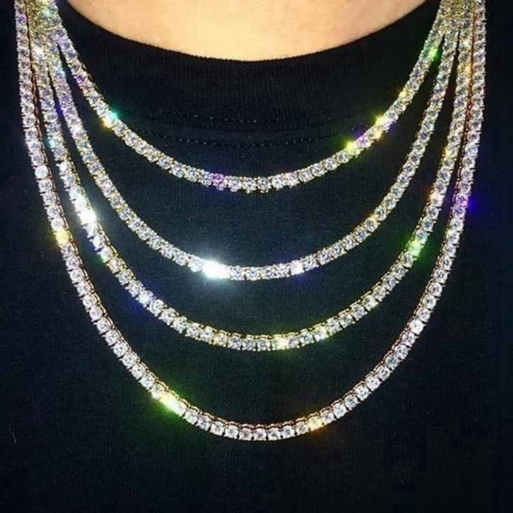 Vòng cổ Phong Cách Hip Hop Cá Tính Cho Nam|Vòng cổ Choker Phong Cách Punk Cho Nữ|Kim Cương Lấp Lánh / Nhiều Màu