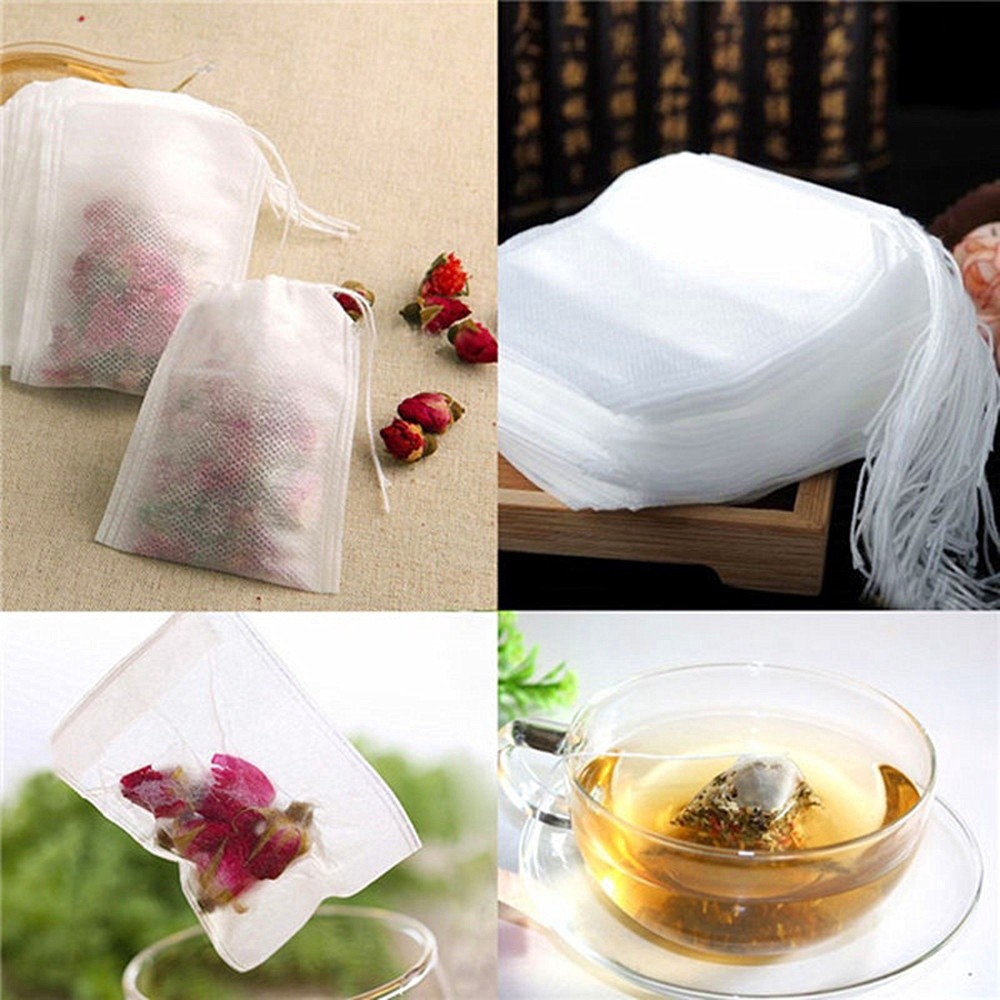 100 Túi vải lọc trà/ thực phẩm đa năng chuyên dụng tiện lợi