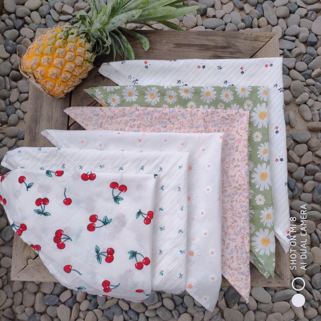 Khăn vải họa tiết Summer Vacation cực xinh xắn - Bandana hoa nhí hottrend - Quà tặng bạn gái ý nghĩa