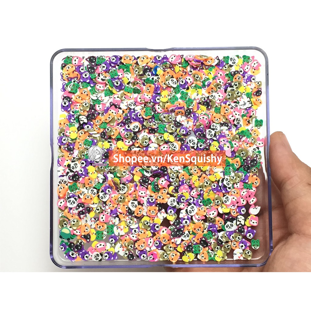 Nail Đất Sét Lát Cắt Mặt Thú Nhân Vật Hoạt Hình Nguyên Liệu Làm Slime