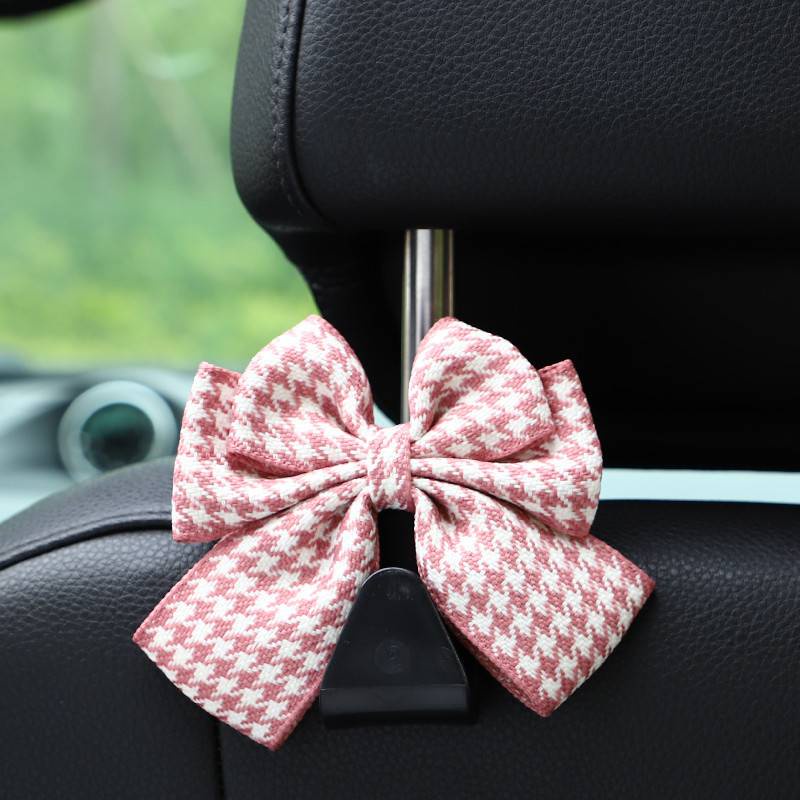 Móc treo đồ dùng gắn ghế xe hơi thắt nơ thời trang nhiều màu tùy chọn