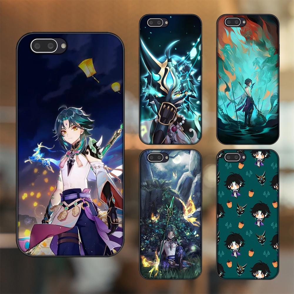 Ốp lưng Oppo A3S viền đen in hình Xiao Genshin Impact