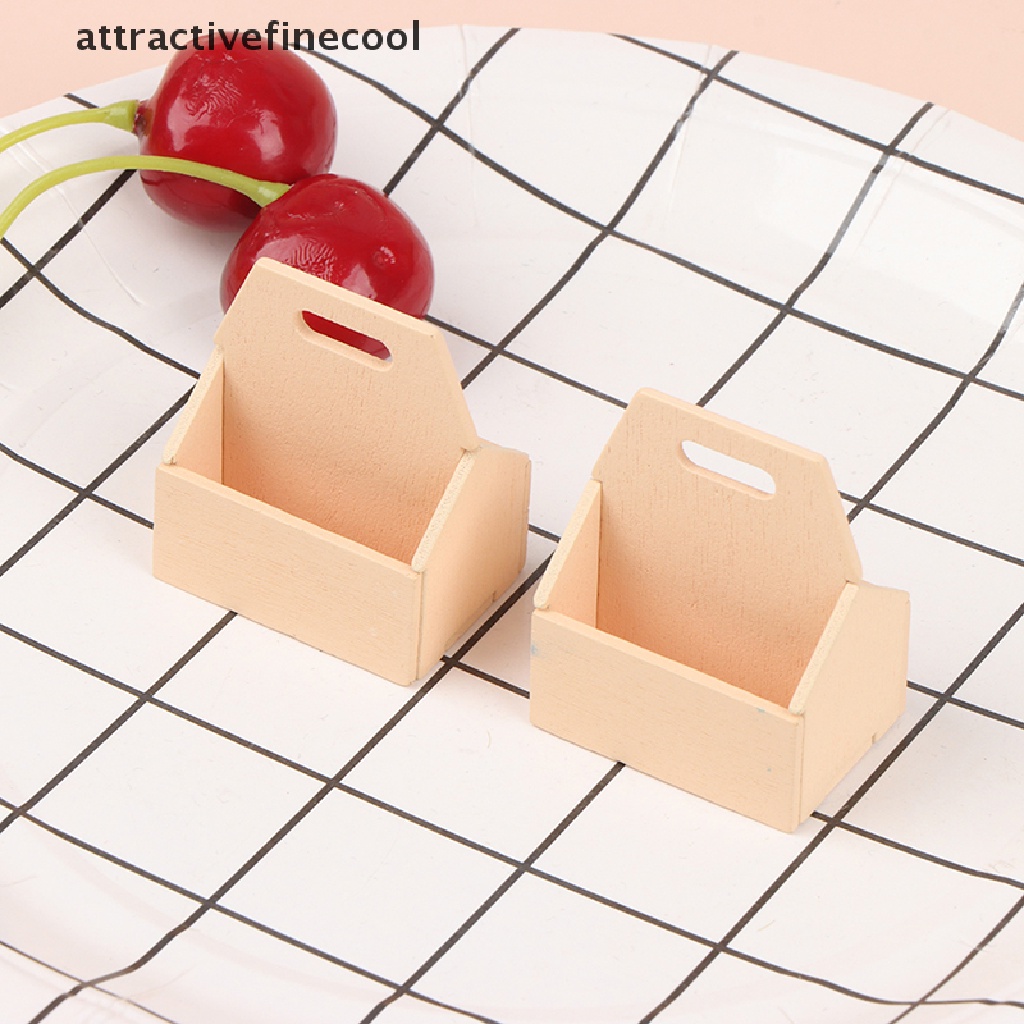 Giỏ Đựng Trái Cây / Thức Ăn Bằng Gỗ Tỉ Lệ 1 / 12 Trang Trí Nhà Búp Bê