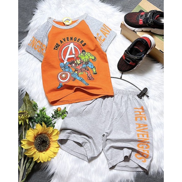 Bộ tay cộc quần ngố cho bé trai thun cotton 4 chiều mềm mát